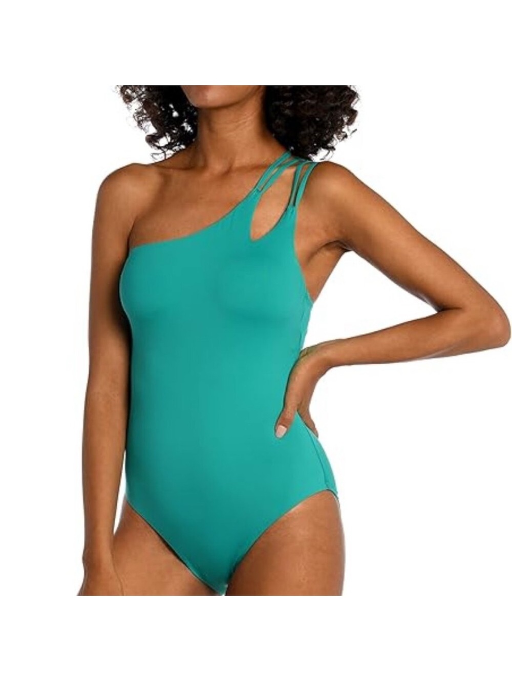 La Blanca Standard Island Goddess Strappy Shoulder One Piece Swimsuit Sz 10